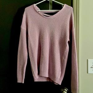 Women’s small pink lace back sweater